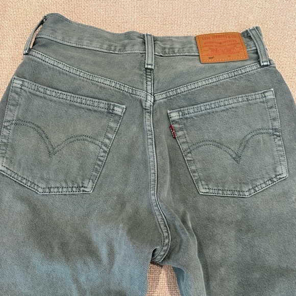 Levi’s 501 Cropped Jeans Boho Green Size 26 - Picture 8 of 14